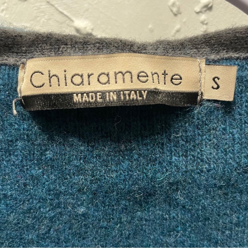 Chiaramente Reversible Wool Hooded Vest Gray Teal Women's Small Italy VTG - Picture 2 of 7
